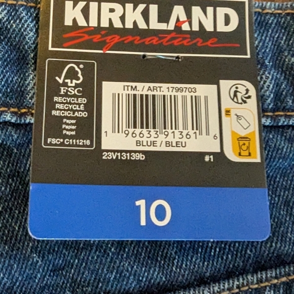 NWT Women's Blue Jeans By Kirkland Size 10 High Rise Straight - Picture 8 of 9